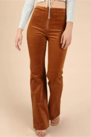 Stretch Corduroy 2 Pocket High Waist Flare Pants