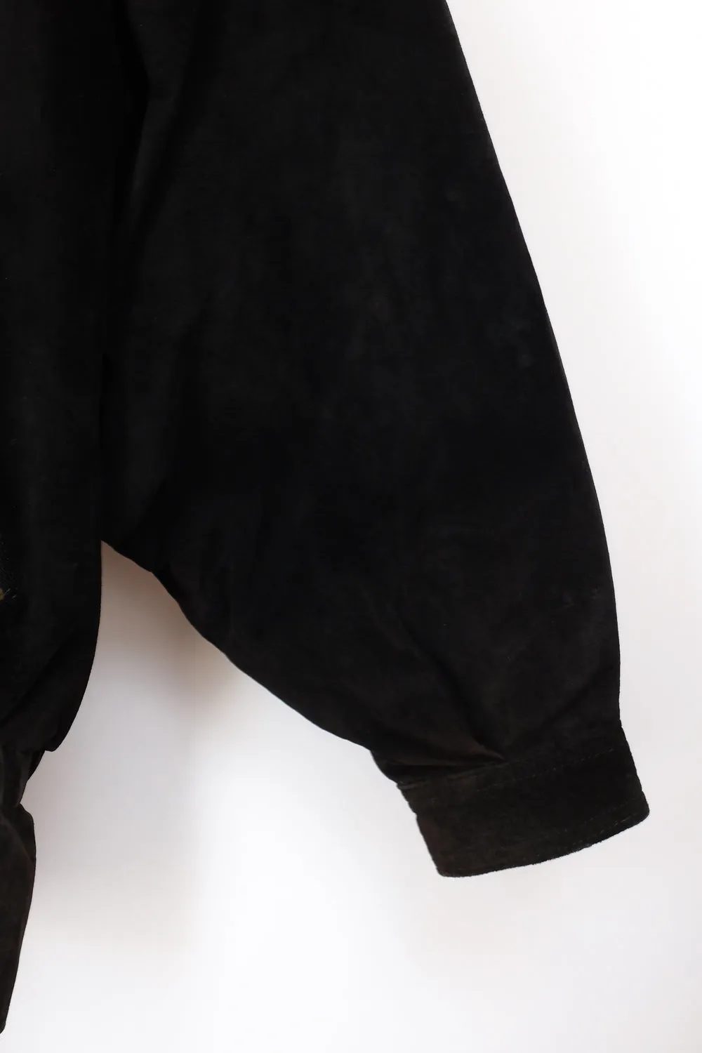 SUEDE LEATHER BLACK OVERSIZED VINTAGE BOMBER