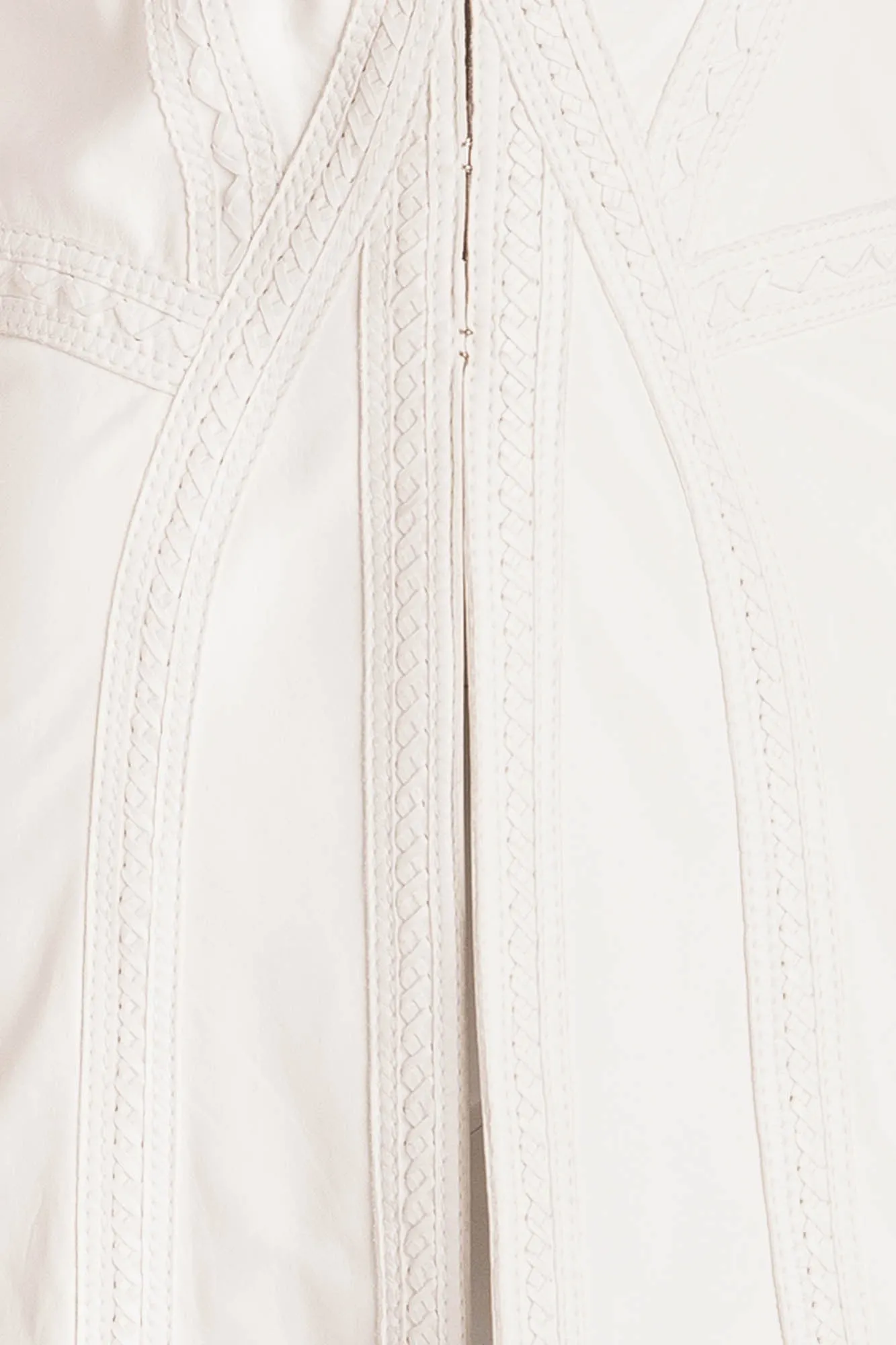Versace - White Intricate Leather Design Long Sleeve jacket - IT 40
