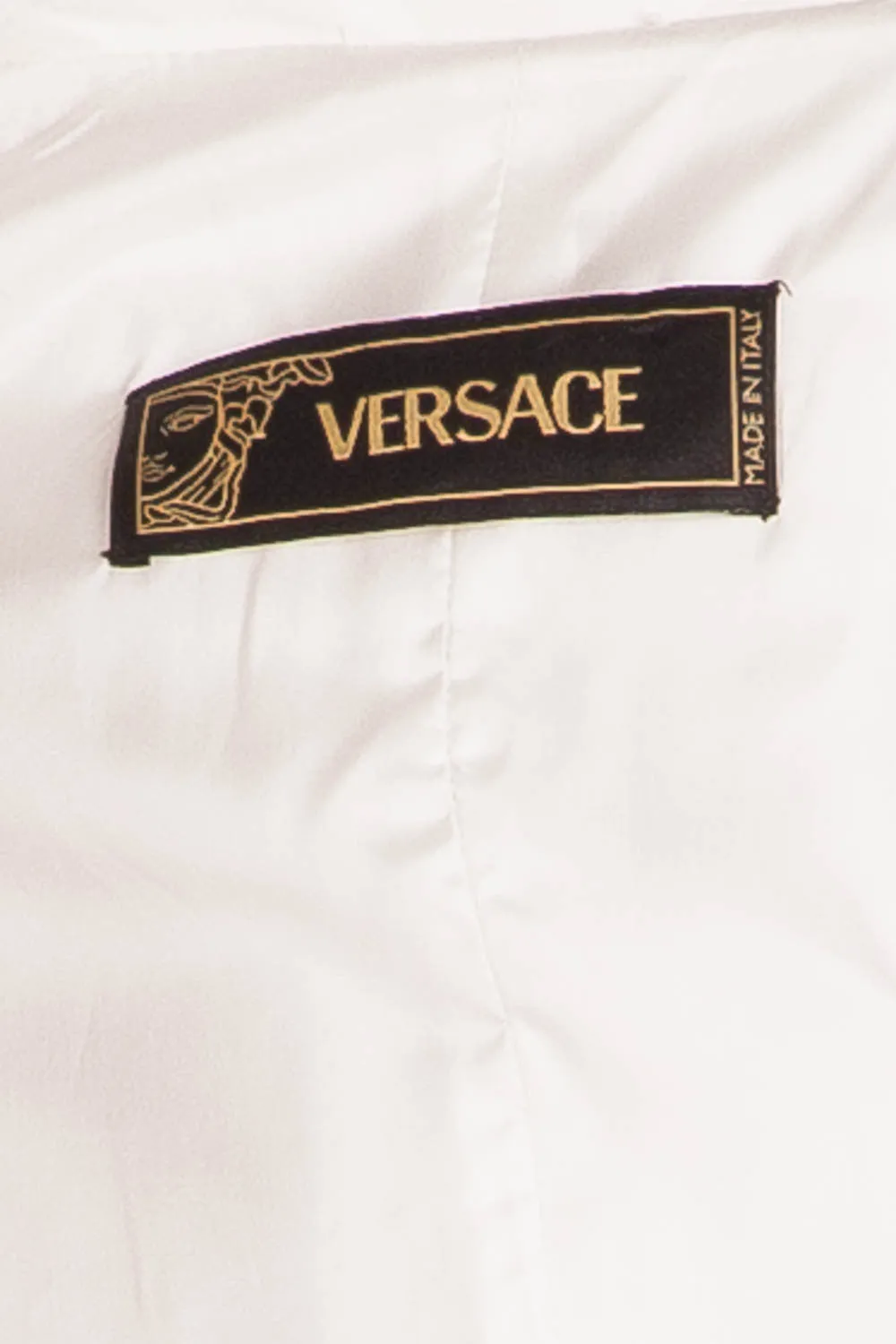 Versace - White Intricate Leather Design Long Sleeve jacket - IT 40