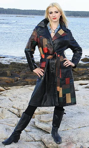 Vintage 70s Boho mod patchwork leather coat jacket