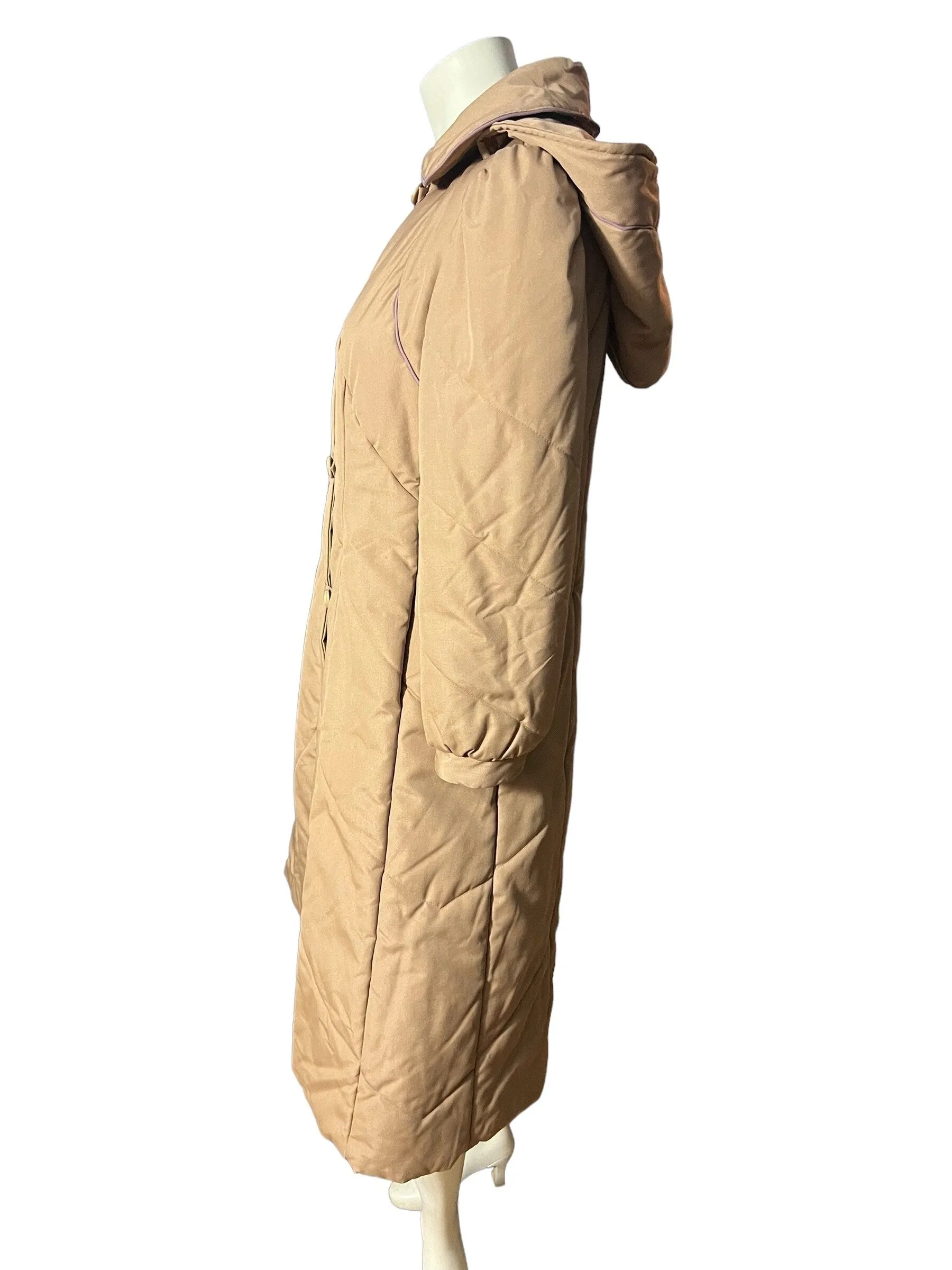 Vintage 80's long puffer hood coat M