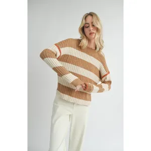 VIOLETTE STRIPED CREW NECK SWEATER