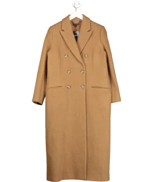 Whistles Brown Camel Textured Wool Blend Coat UK 10