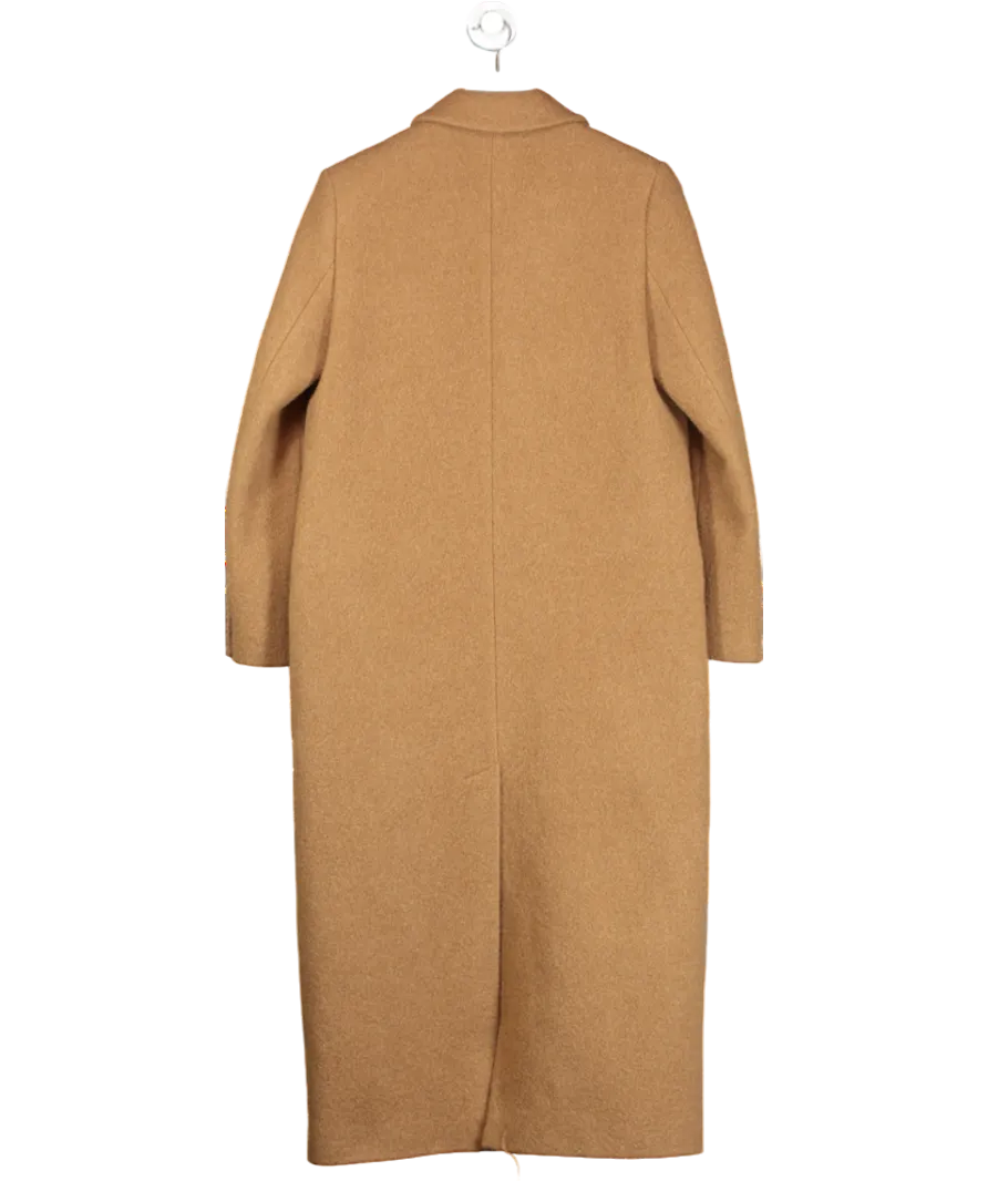 Whistles Brown Camel Textured Wool Blend Coat UK 10