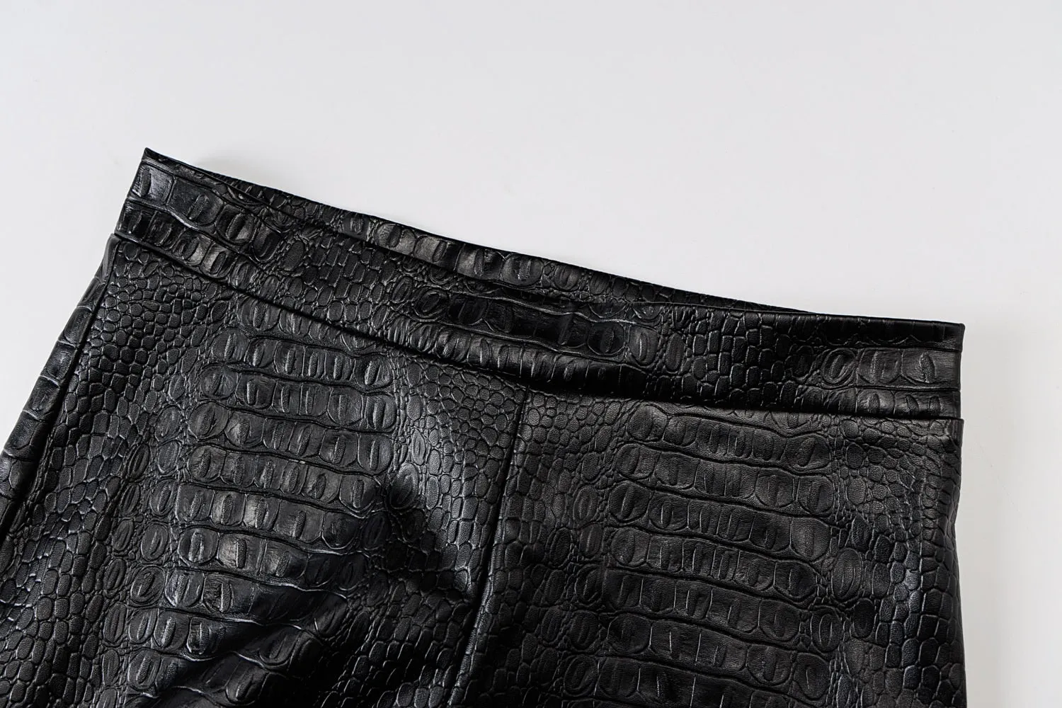 women ladies two piece leather crop top and leather pants set