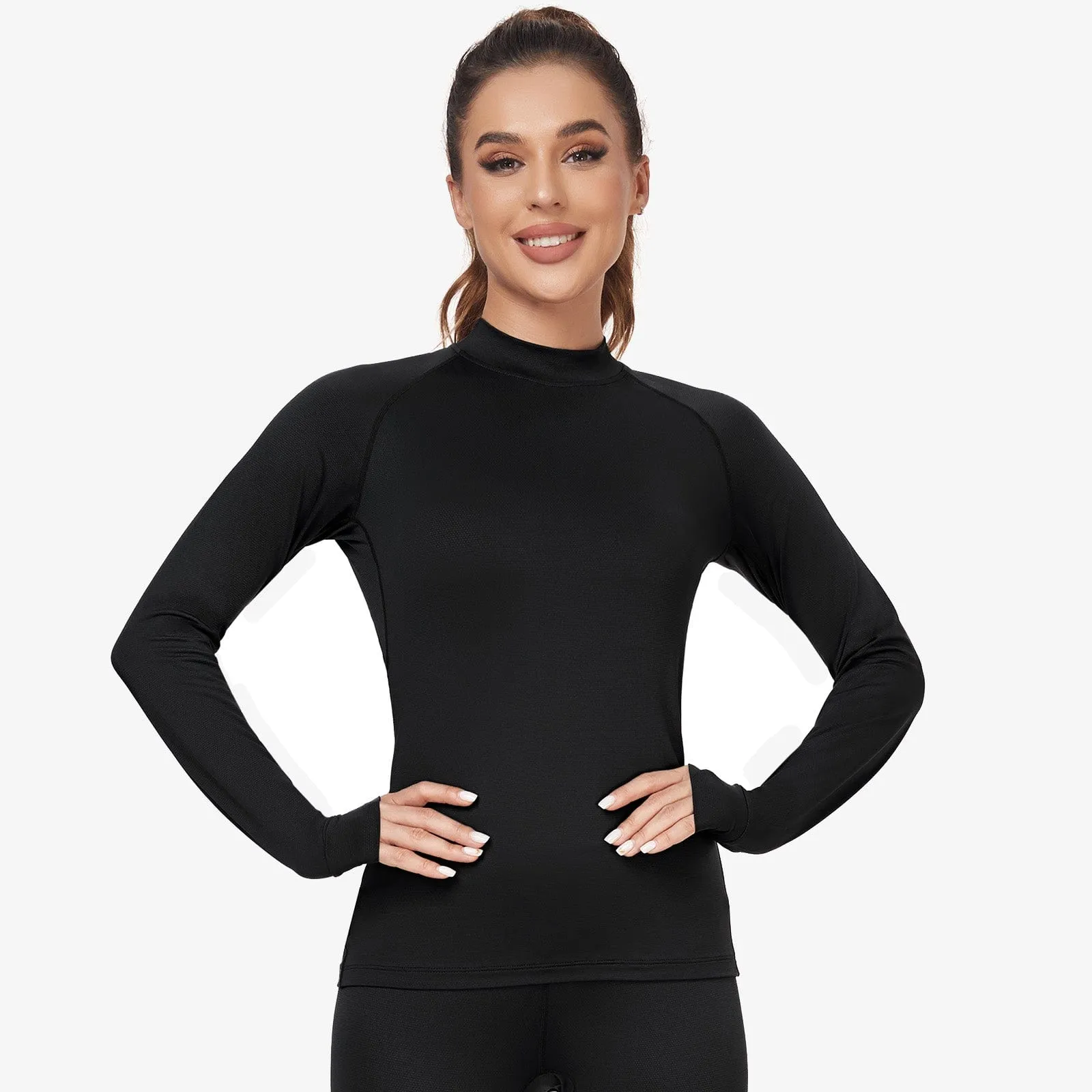 Women's Long Sleeve Mock Turtleneck Base Layer