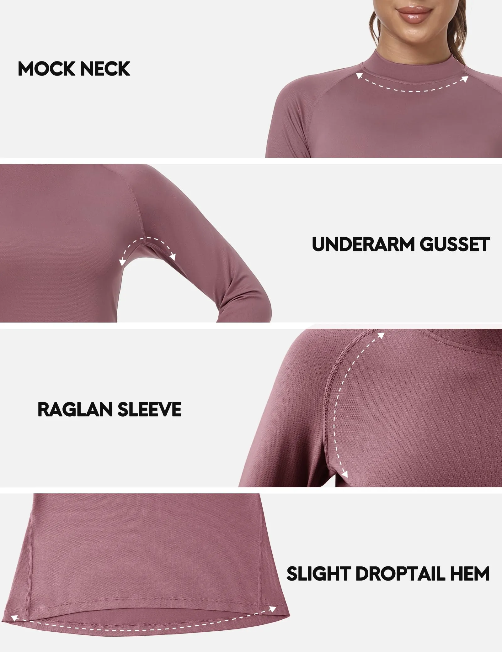 Women's Long Sleeve Mock Turtleneck Base Layer